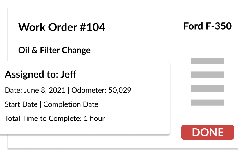 work order mockup