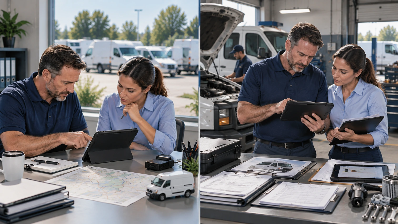 Decision framework comparing fleet size, complexity, and value source for tracking versus monitoring