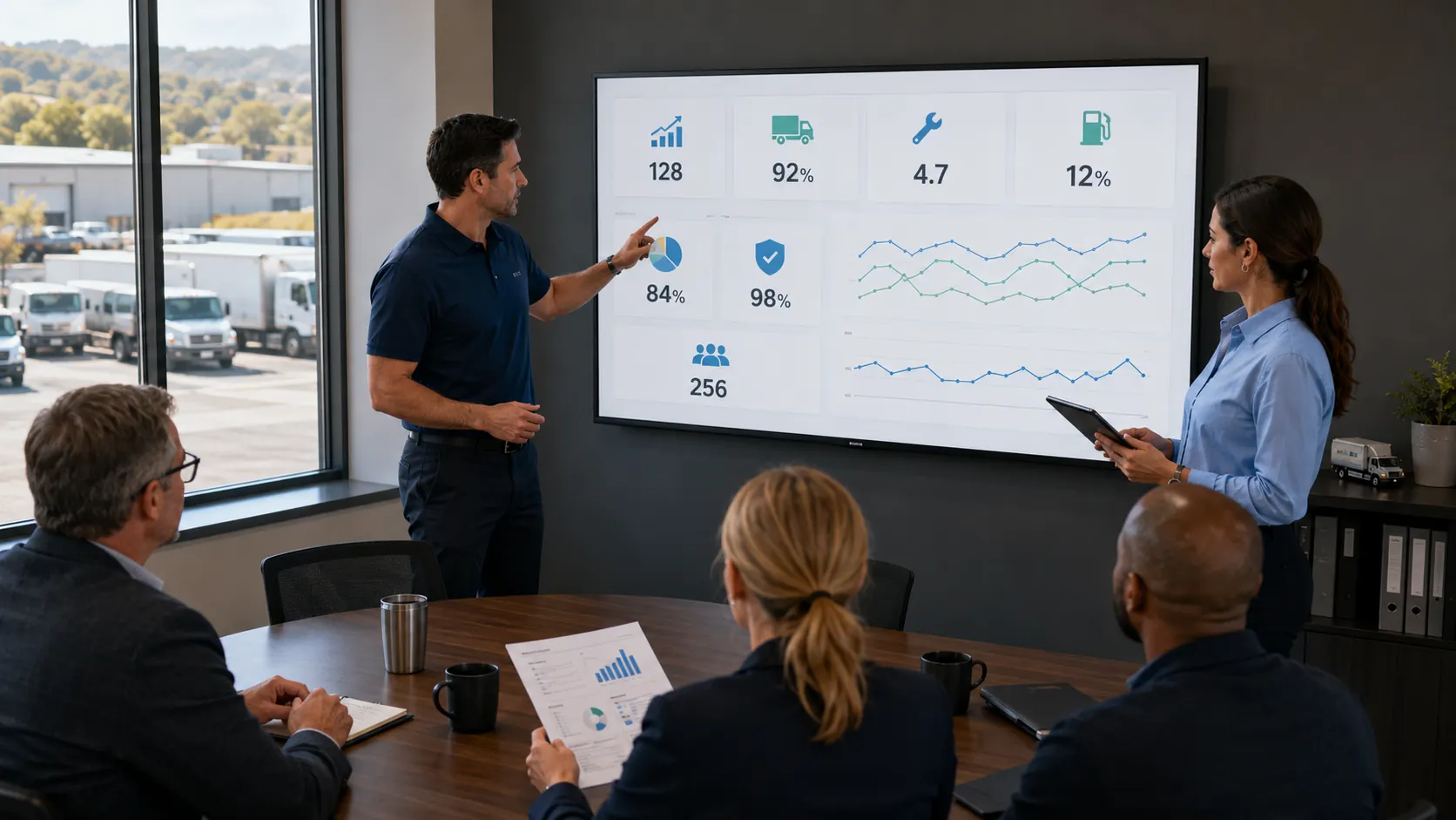 Side by side comparison showing a raw operational metric reframed as a clear business outcome for executive review