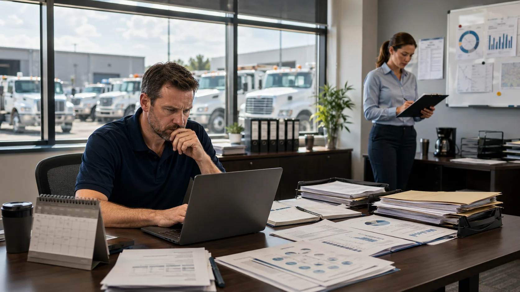 Fleet inspection summary showing defect alerts and unresolved items