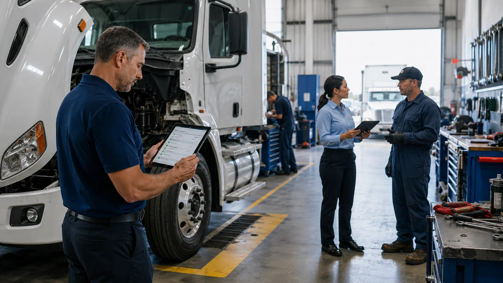 Comparison chart showing how monthly safety reviews surface rising risk patterns in driver scores and PM compliance weeks before an annual audit would detect them