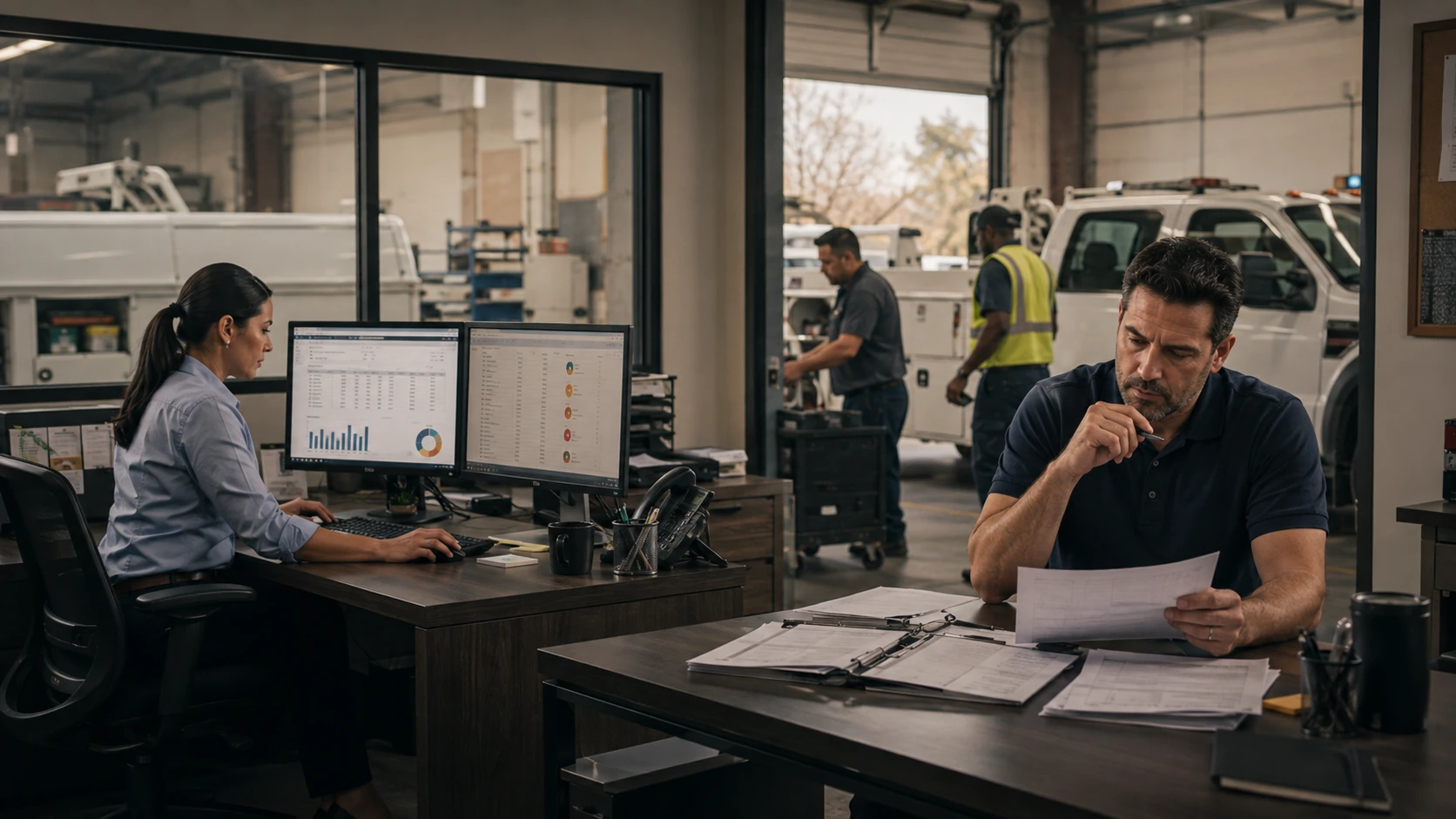 Fleet manager opening a vehicle record after a spending alert