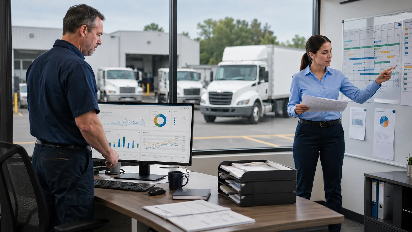 Fleet manager reviewing resale value and market timing data before disposing of a vehicle