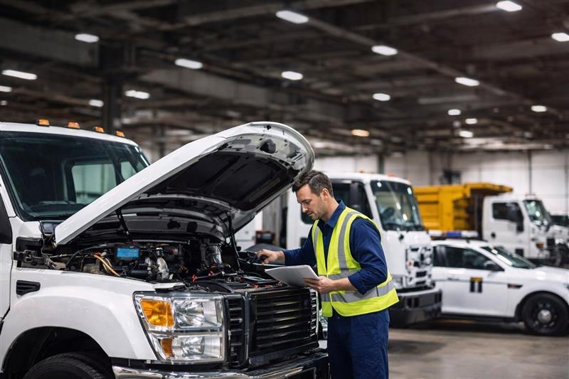 Government fleet maintenance vehicles and compliance documentation