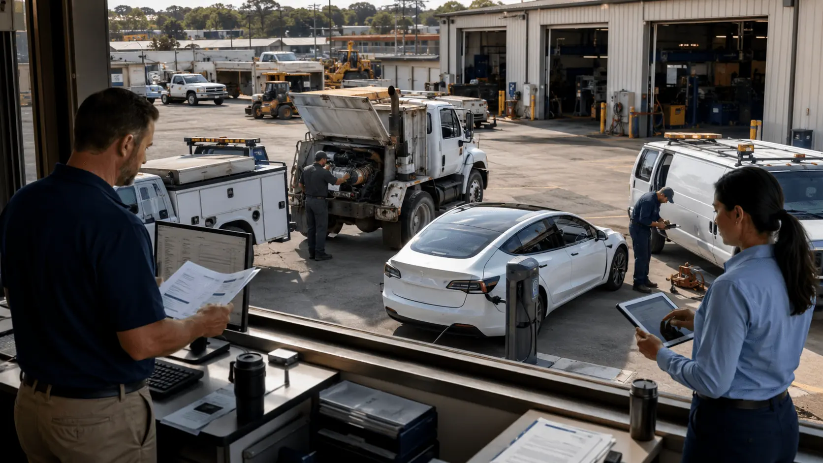 Government fleet budget showing compliance costs from new mandates competing with existing maintenance and replacement funds