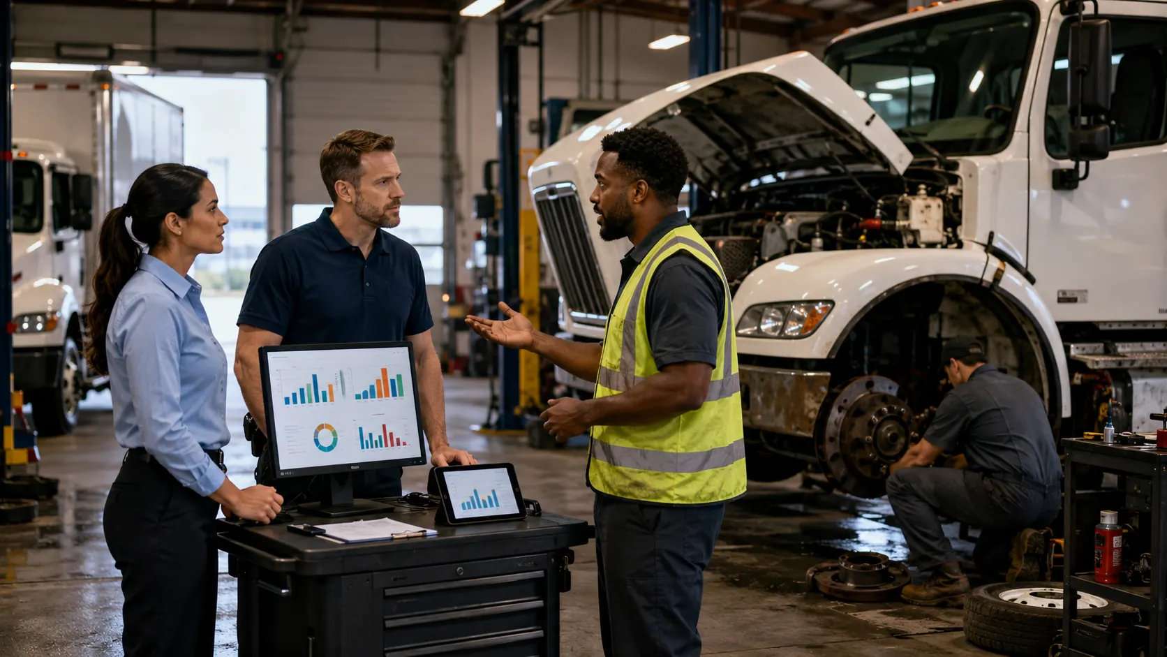 Fleet breakdown cost breakdown showing towing, emergency parts, overtime labor, and downtime adding up well beyond the original repair invoice