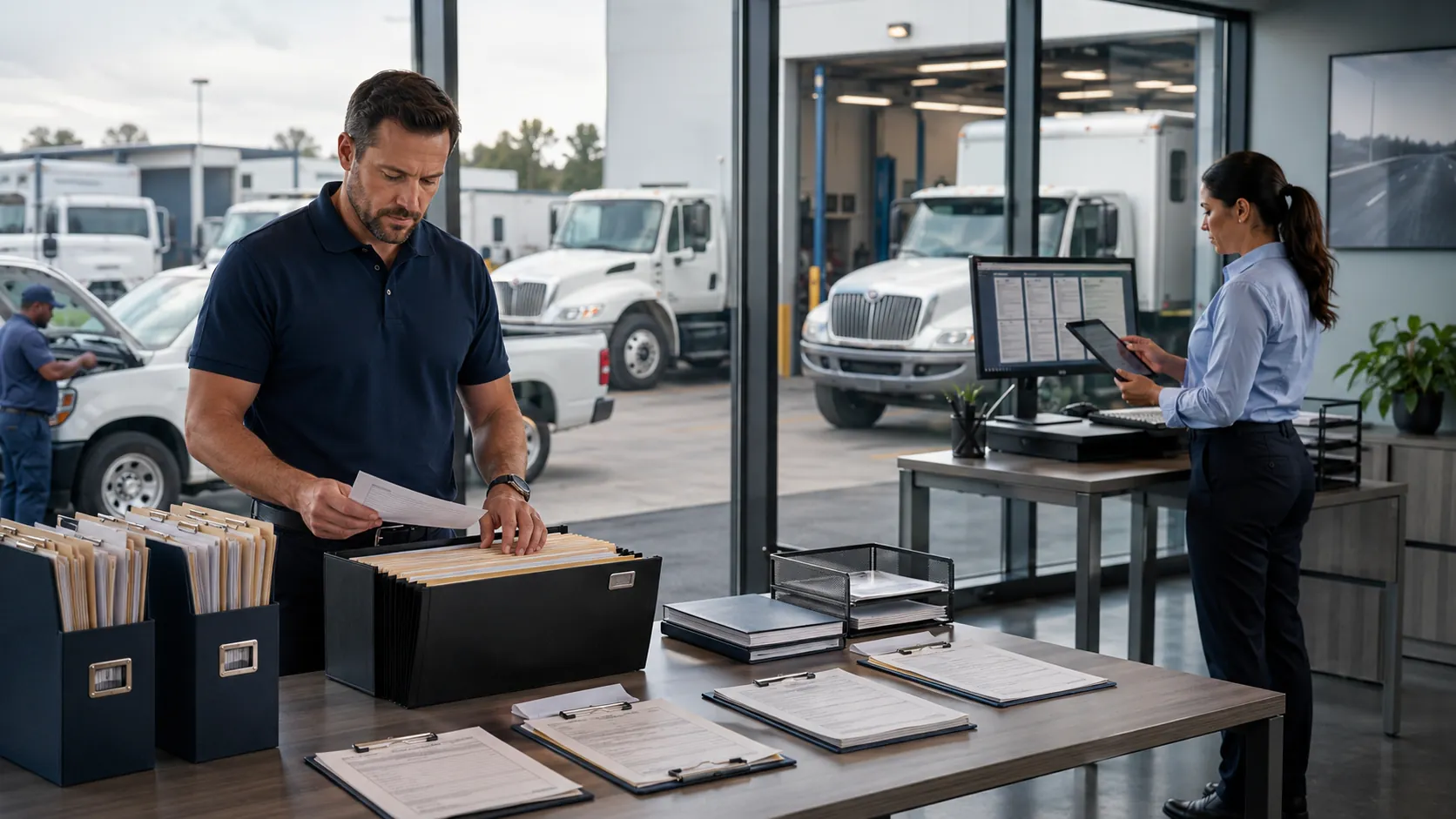 Split view comparing a fleet claim with complete safety documentation against one with missing inspection and maintenance records