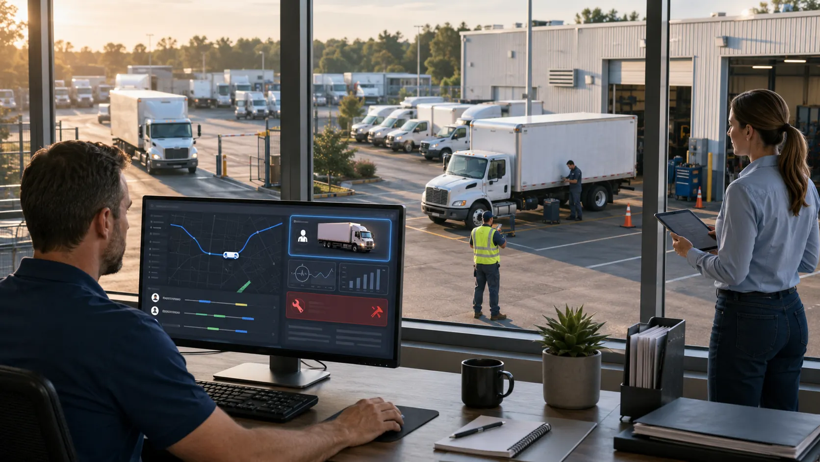 Fleet tracking report showing a parked truck with logged trip mileage that actually belongs to a different vehicle