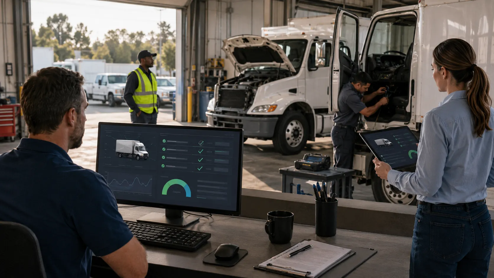 Fleet manager applying standardized vehicle naming and identification conventions across tracking and maintenance systems