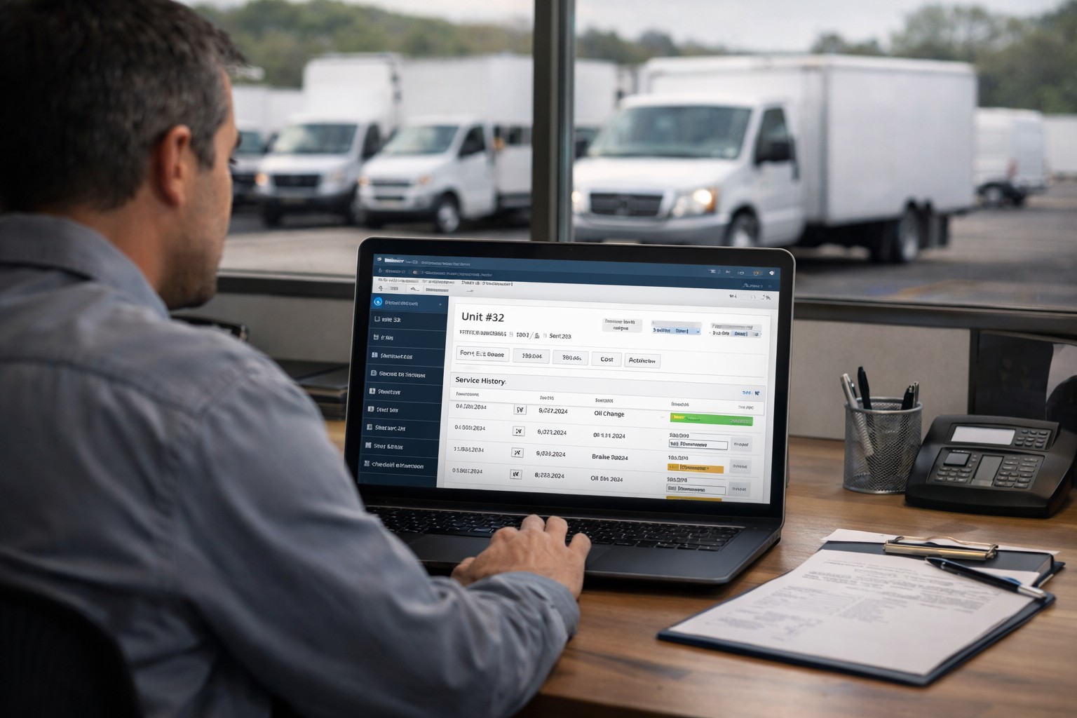 Data inputs and system dependencies in fleet maintenance software