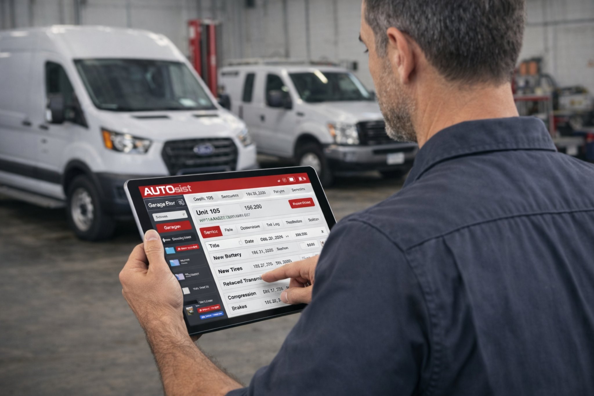 Fleet maintenance check in progress