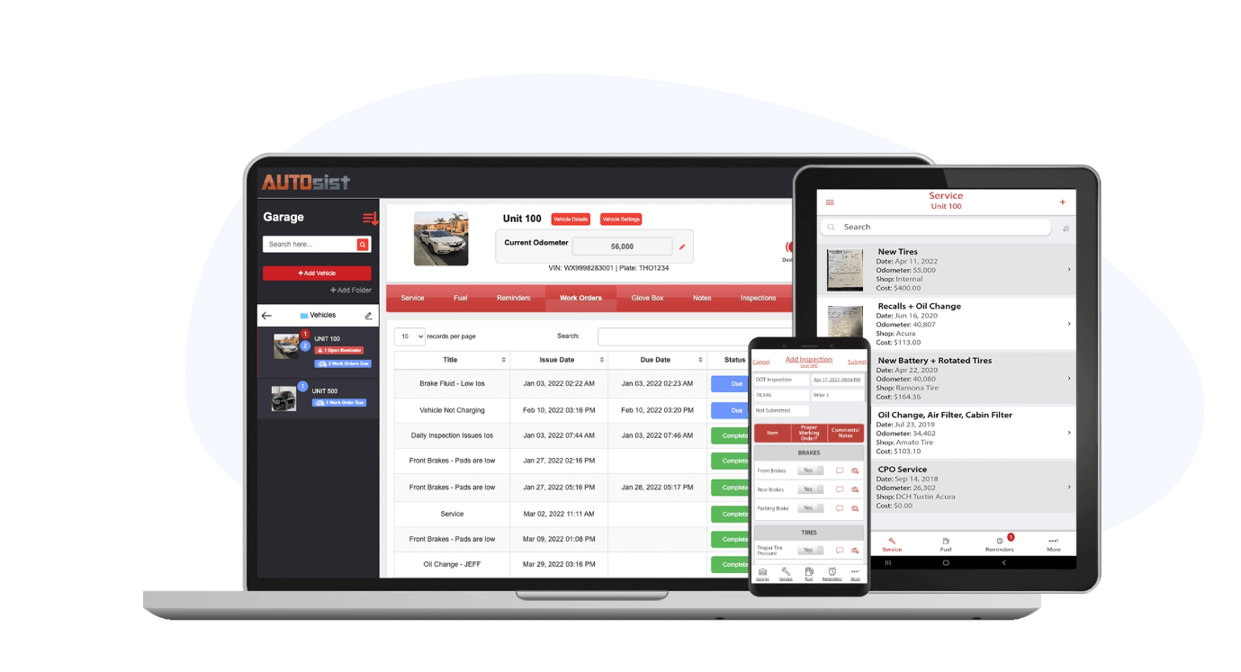 AUTOsist Fleet Management Software Dashboard